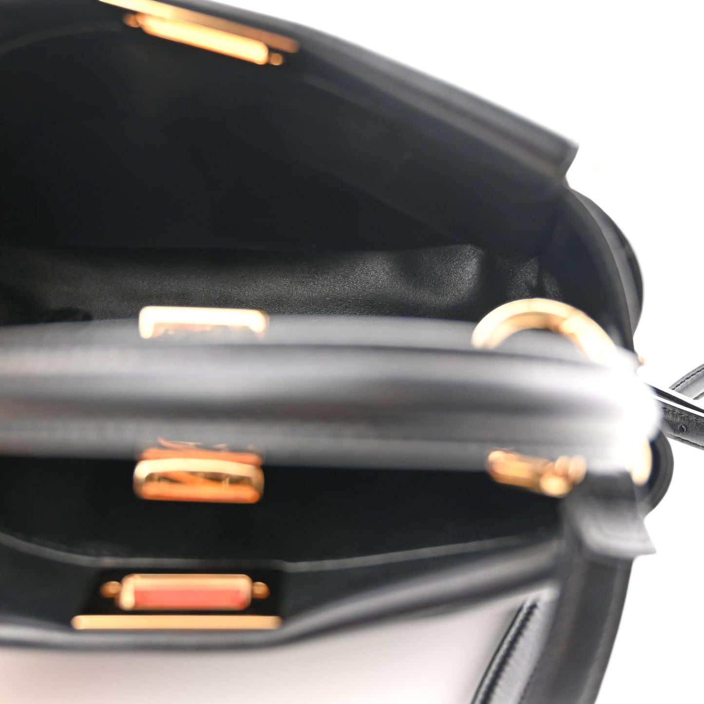 Nappa Stacked Bar Mini Peekaboo Iconic Satchel Black