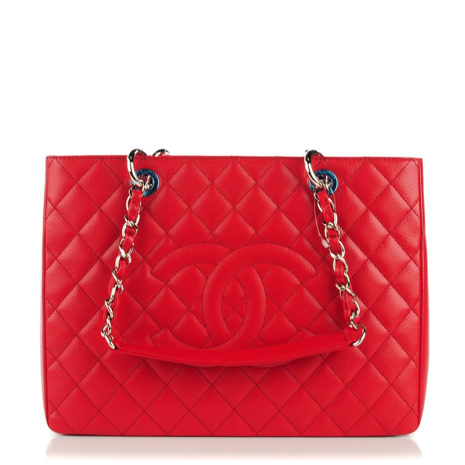 Chanel Caviar Quilted Grand Shopping Tote GST Red 1 of 7