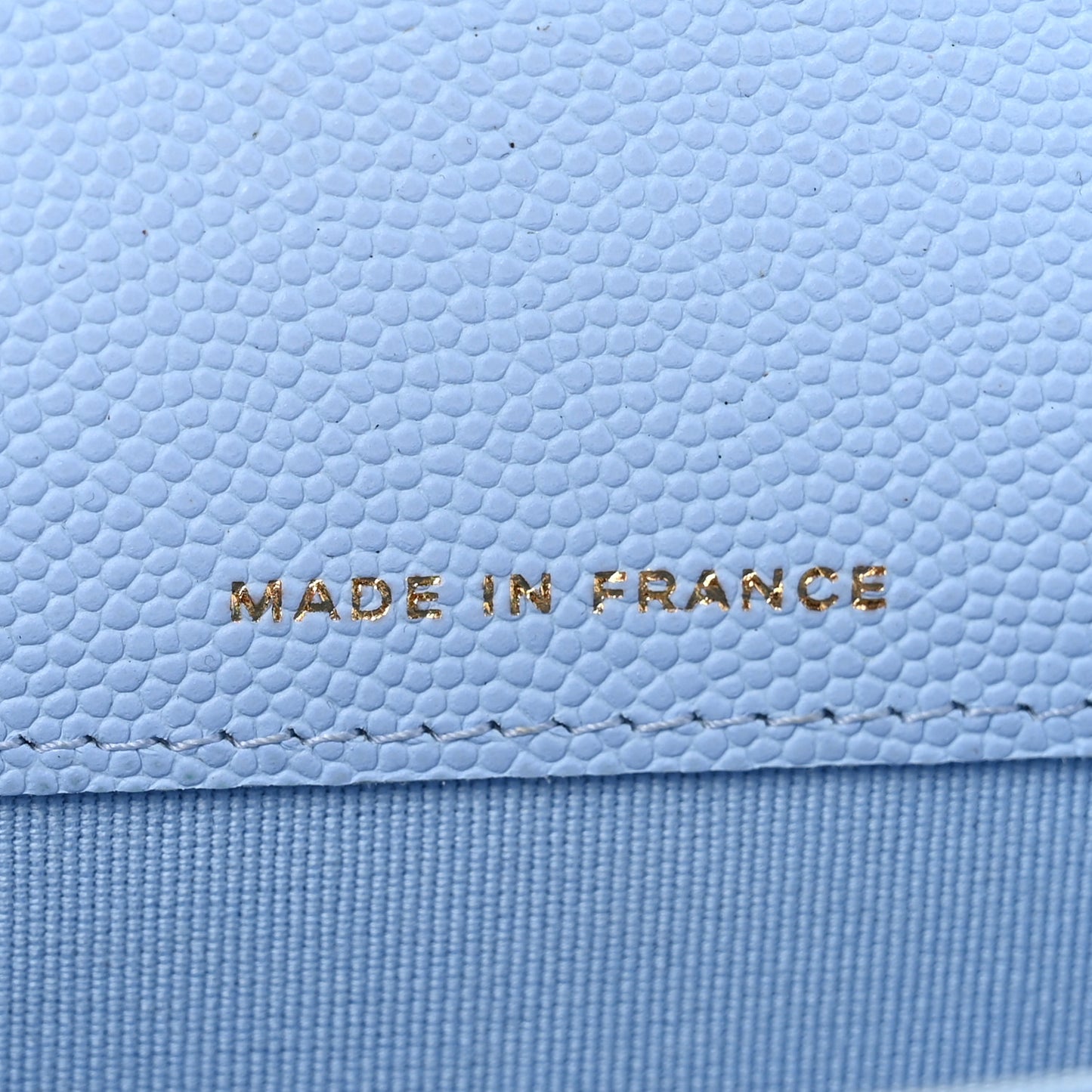 Caviar Quilted Flap Card Holder Wallet Light Blue