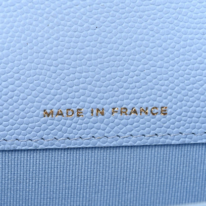 Chanel Caviar Quilted Flap Card Holder Wallet Light Blue 7 of 11