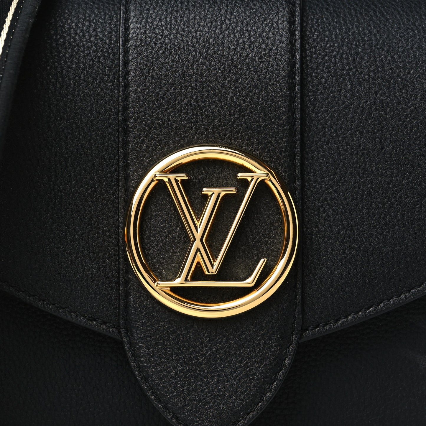 Grained Calfskin LV Pont 9 Soft MM Black