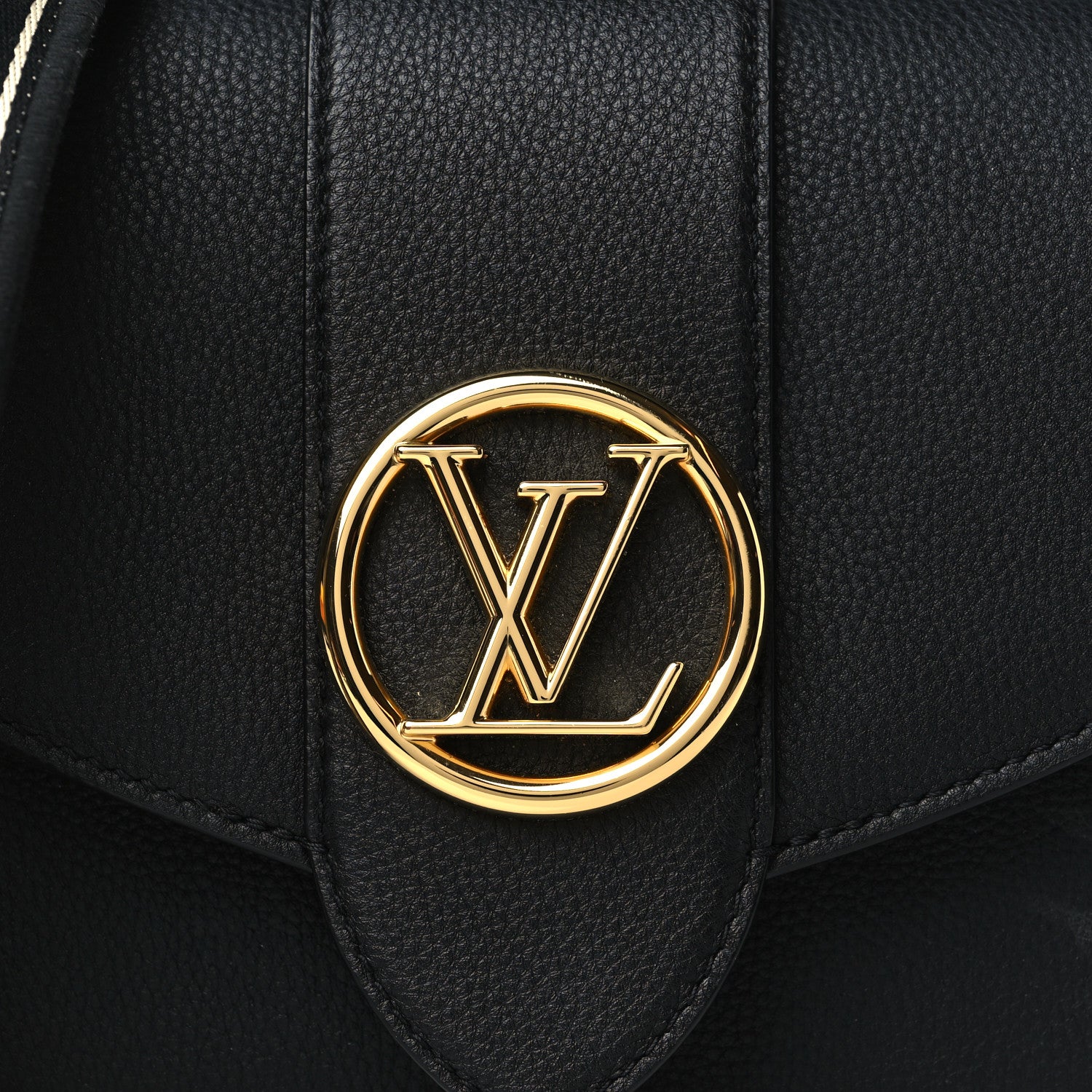 Louis Vuitton Grained Calfskin LV Pont 9 Soft MM Black 7 of 11