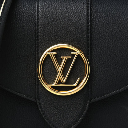 Louis Vuitton Grained Calfskin LV Pont 9 Soft MM Black 7 of 11