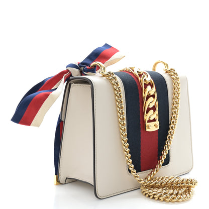 Gucci Calfskin Mini Sylvie Chain Shoulder Bag White 3 of 10