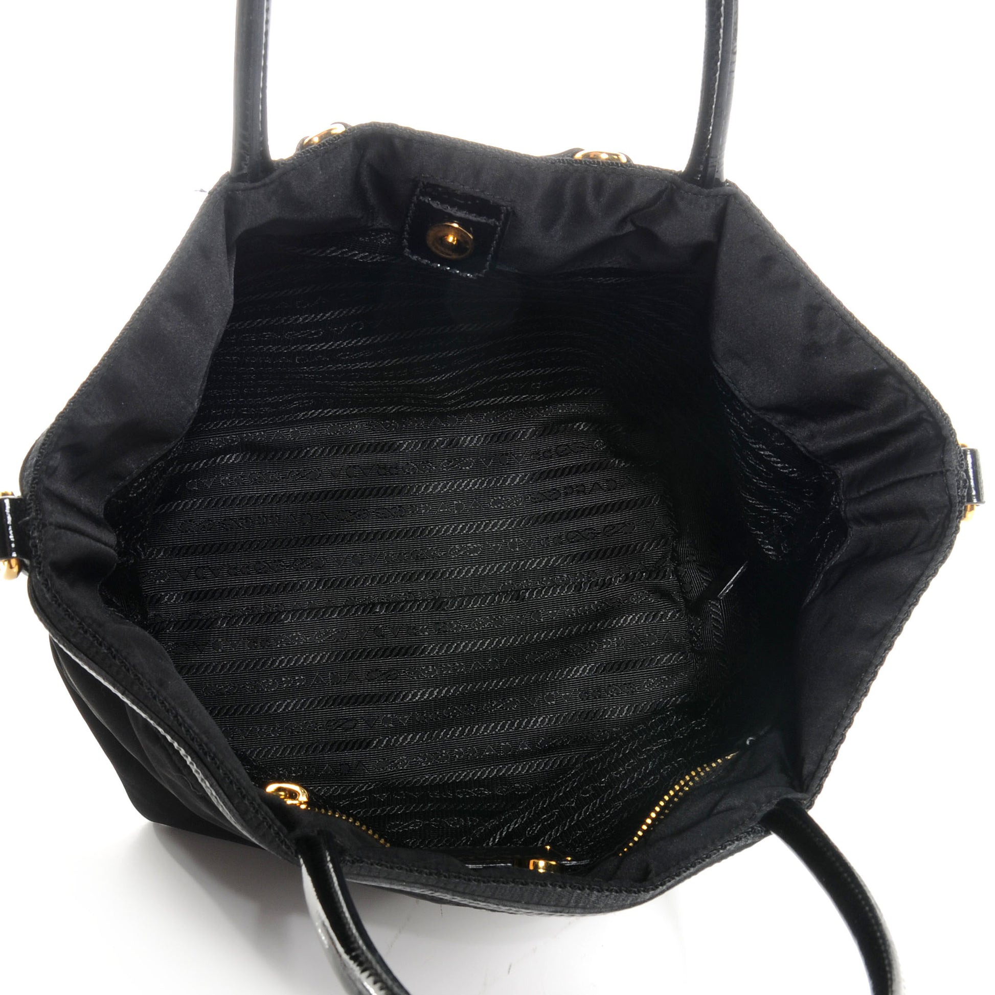 Prada Tessuto Nylon Jacquard Logo Tote Nero Black 5 of 11