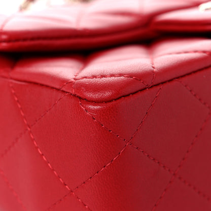 Chanel Lambskin Quilted Mini Rectangular Flap Red 8 of 12