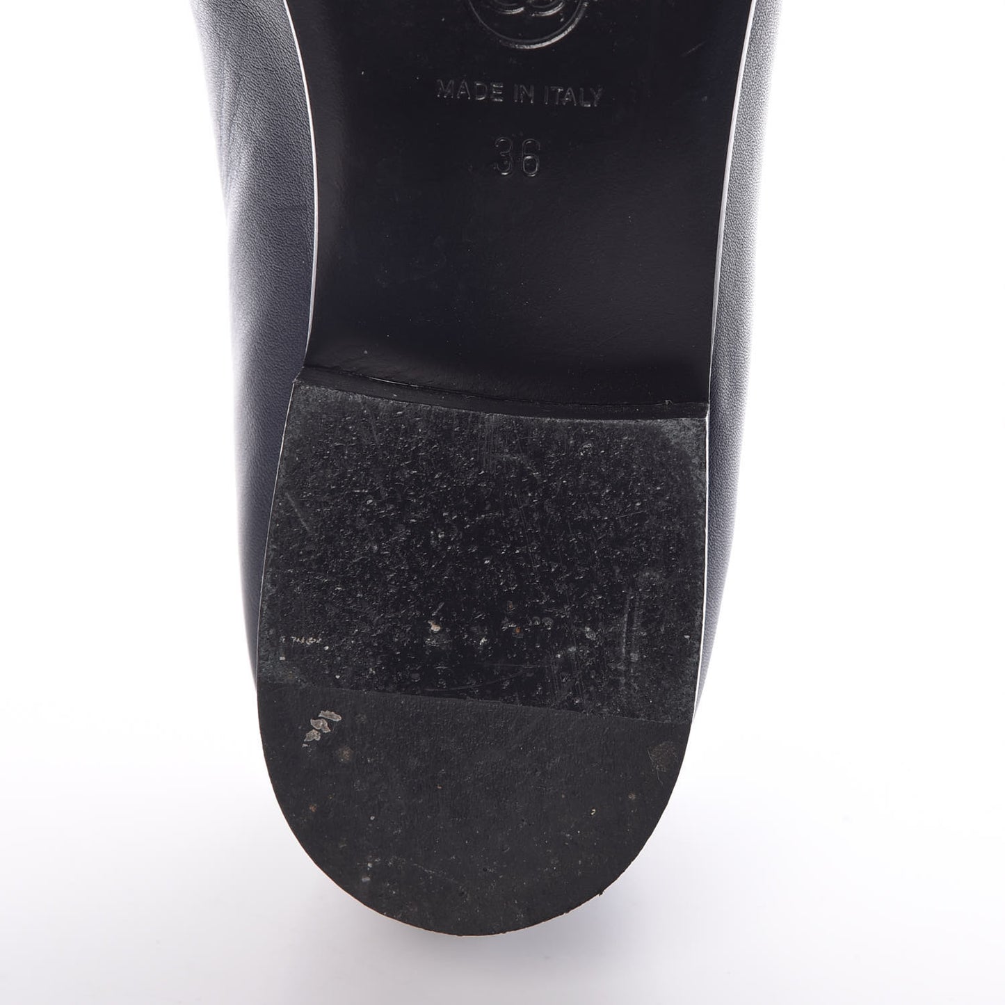 Lambskin CC Cap Toe Ballerina Flats 36 Navy