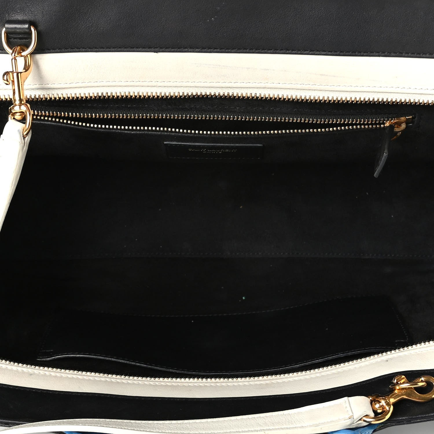 Saint Laurent Calfskin Small Cabas Rive Gauche Bag Black Red Yellow White 5 of 13