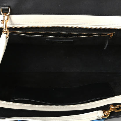 Saint Laurent Calfskin Small Cabas Rive Gauche Bag Black Red Yellow White 5 of 13