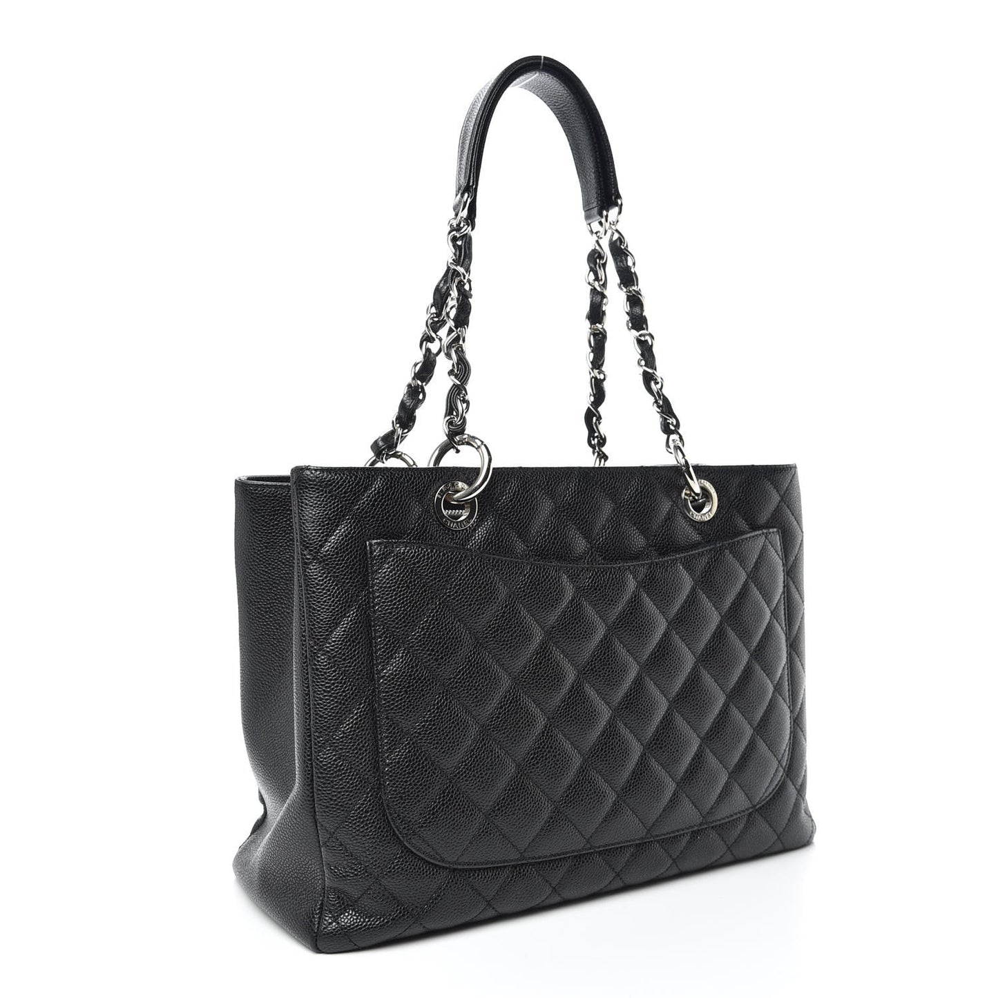 Caviar Quilted Grand Shopping Tote GST Black