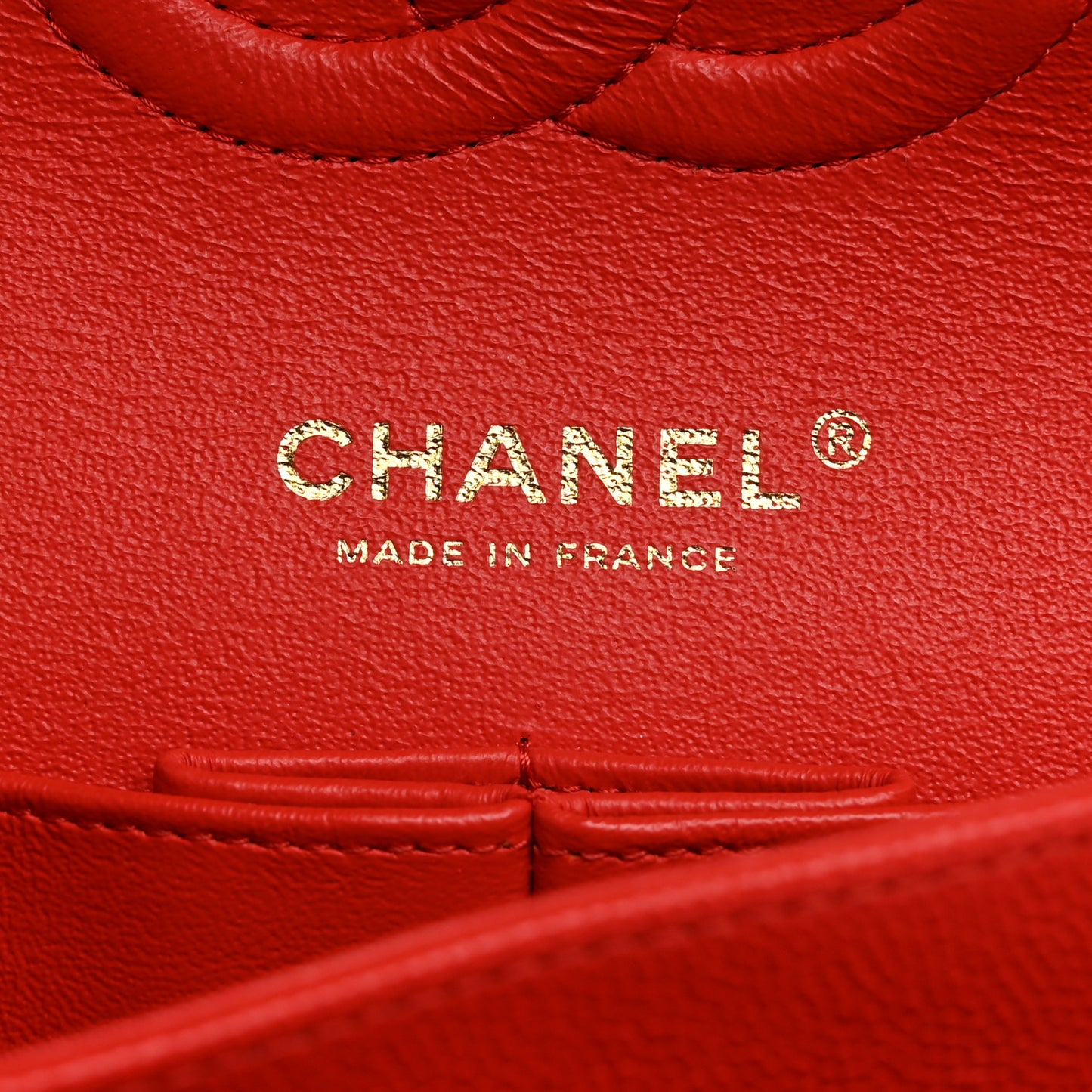 Caviar Quilted Medium Double Flap Red