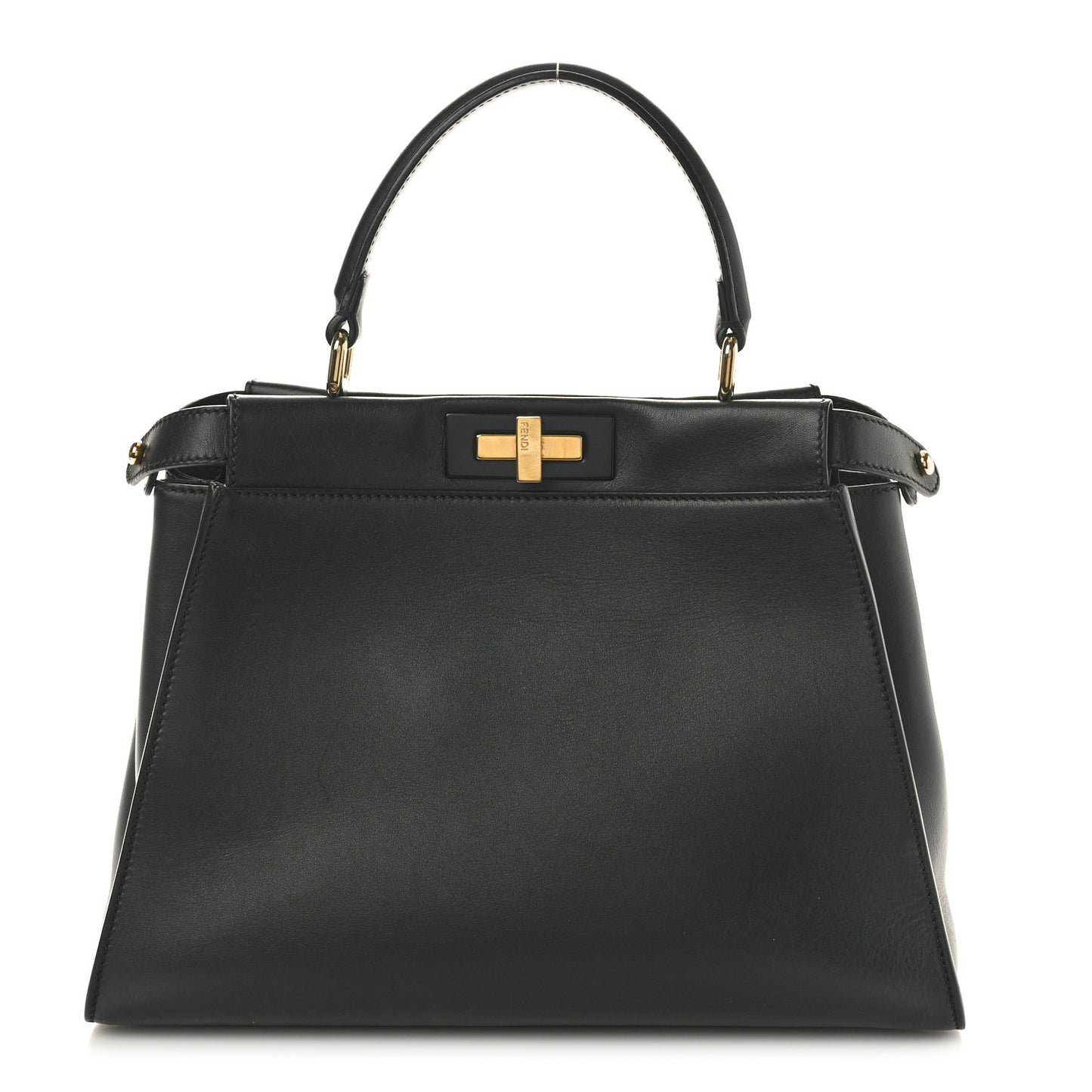 Vitello Seta Shiny Nappa Medium Peekaboo Iconic Satchel Black