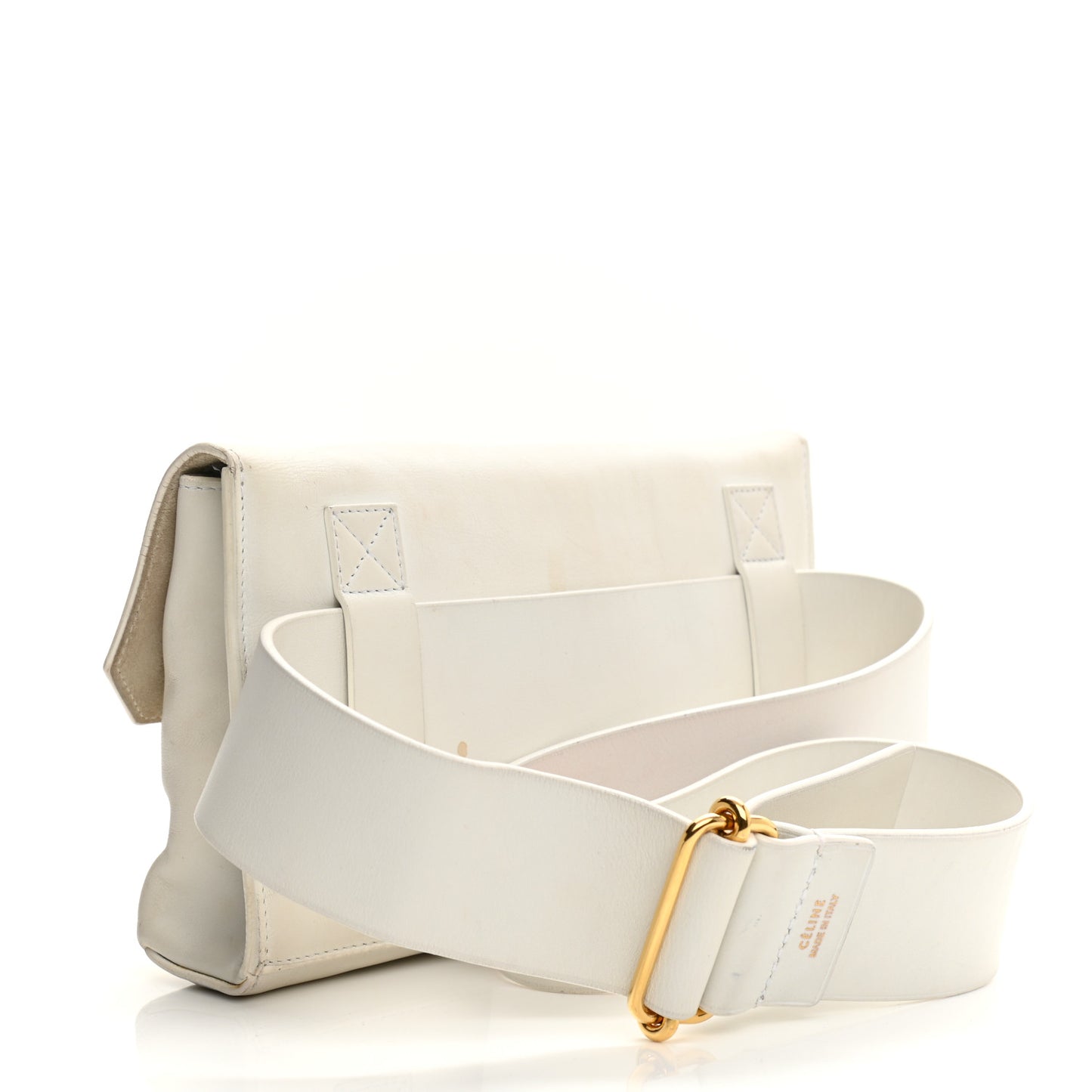Natural Calfskin Bum Bag White