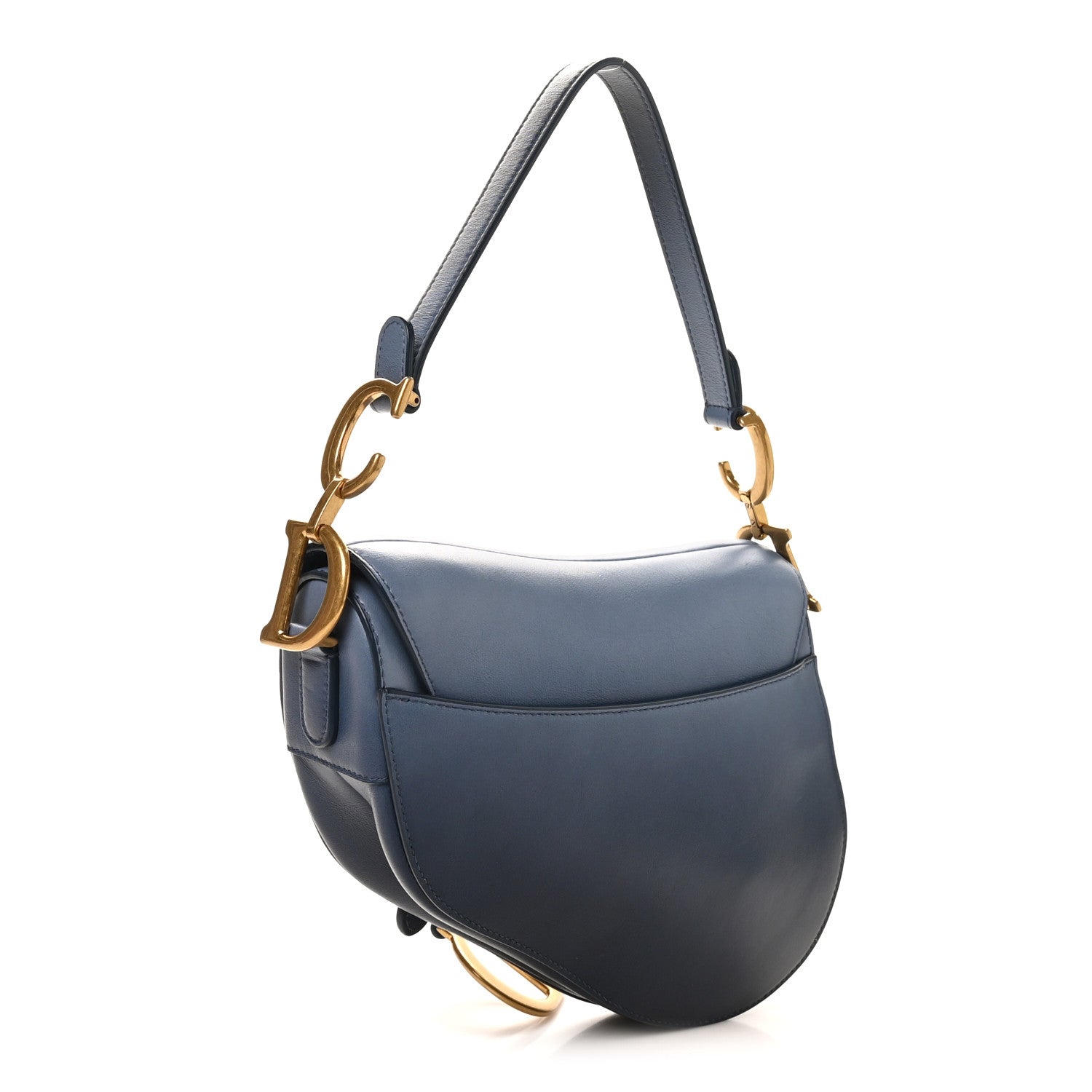Christian Dior Calfskin Gradient Saddle Bag Indigo Blue 3 of 10
