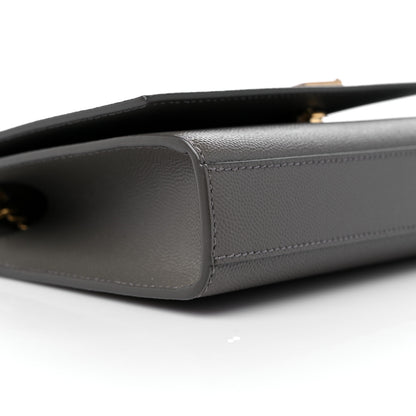 Saint Laurent Grain De Poudre Small Monogram Kate Satchel Grey Kaki 7 of 8