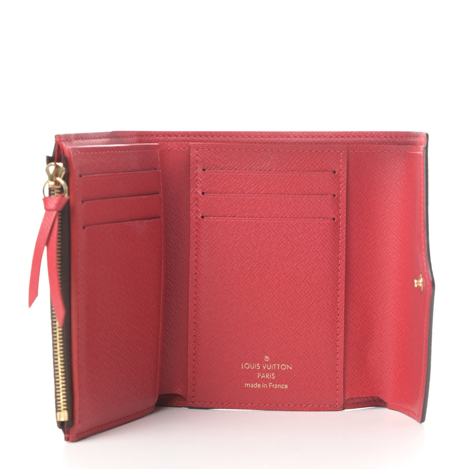 Louis Vuitton Damier Ebene Victorine Wallet Red 5 of 7
