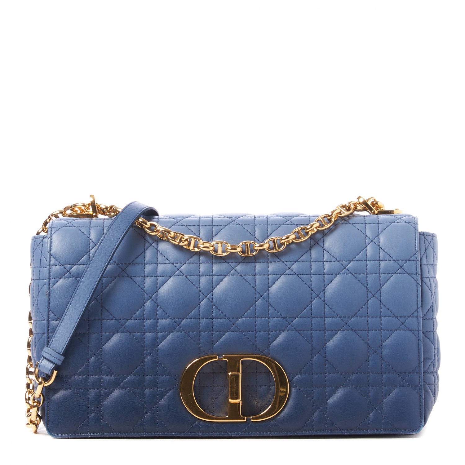 Christian Dior Lambskin Cannage Gradient Large Caro Bag Indigo Blue 1 of 9
