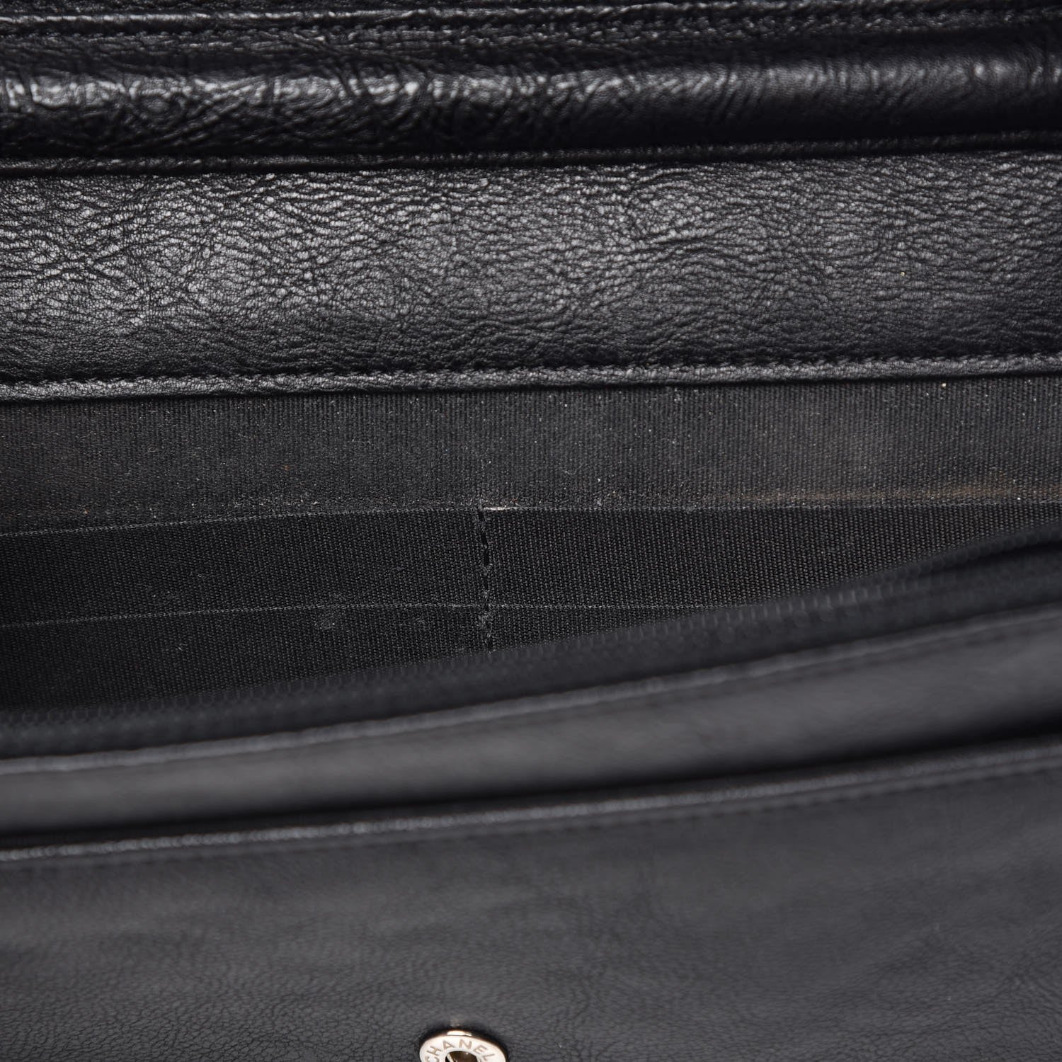 Chanel Calfskin Quilted Chain Around Boy Wallet On Chain WOC Black 9 of 11