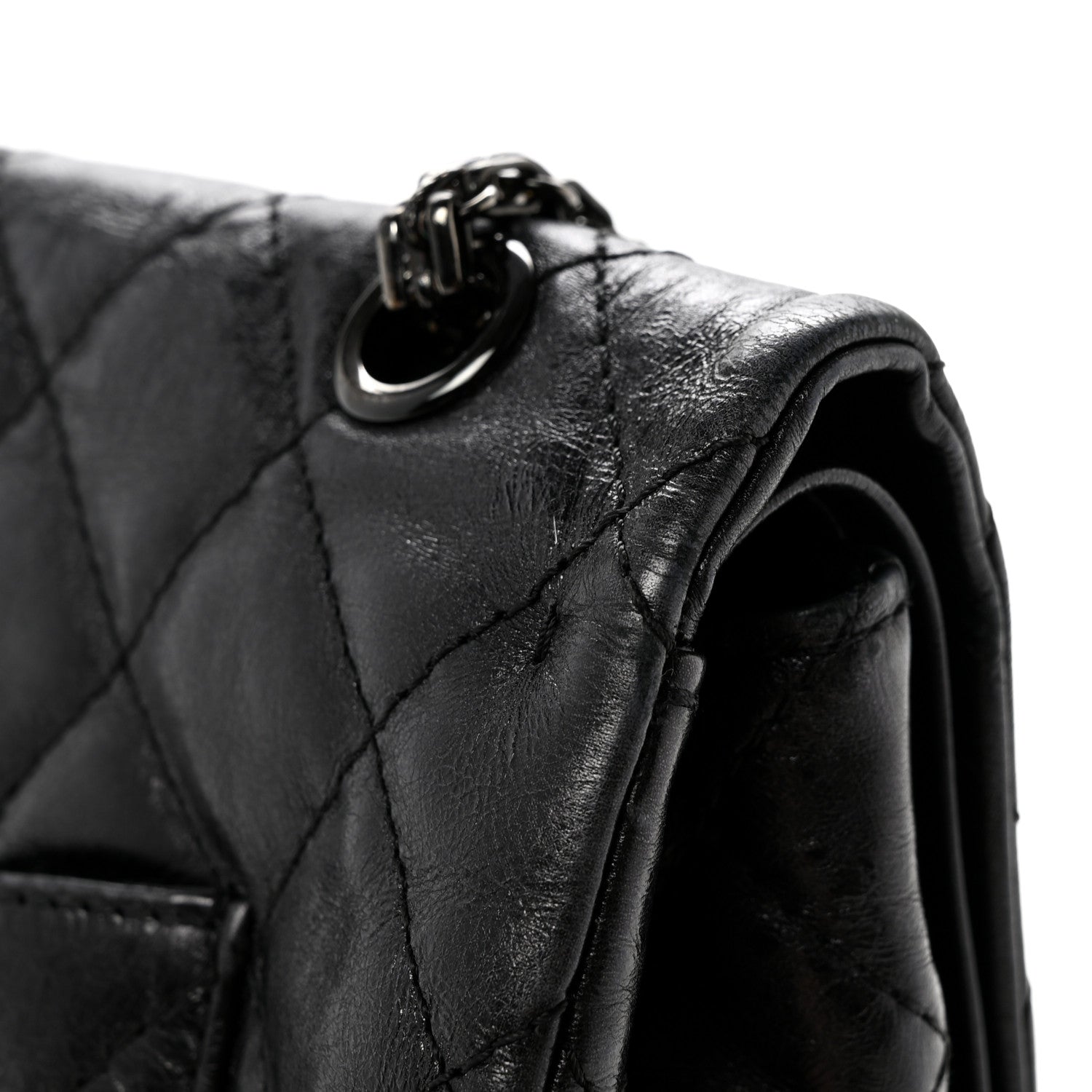 Chanel Metallic Aged Calfskin Quilted 2.55 Reissue 227 Flap So Black 14 of 14