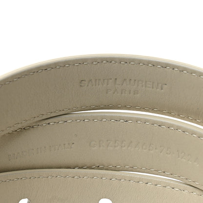 Saint Laurent Smooth Calfskin Monogram Square Buckle Belt 75 30 Crema Soft 5 of 7