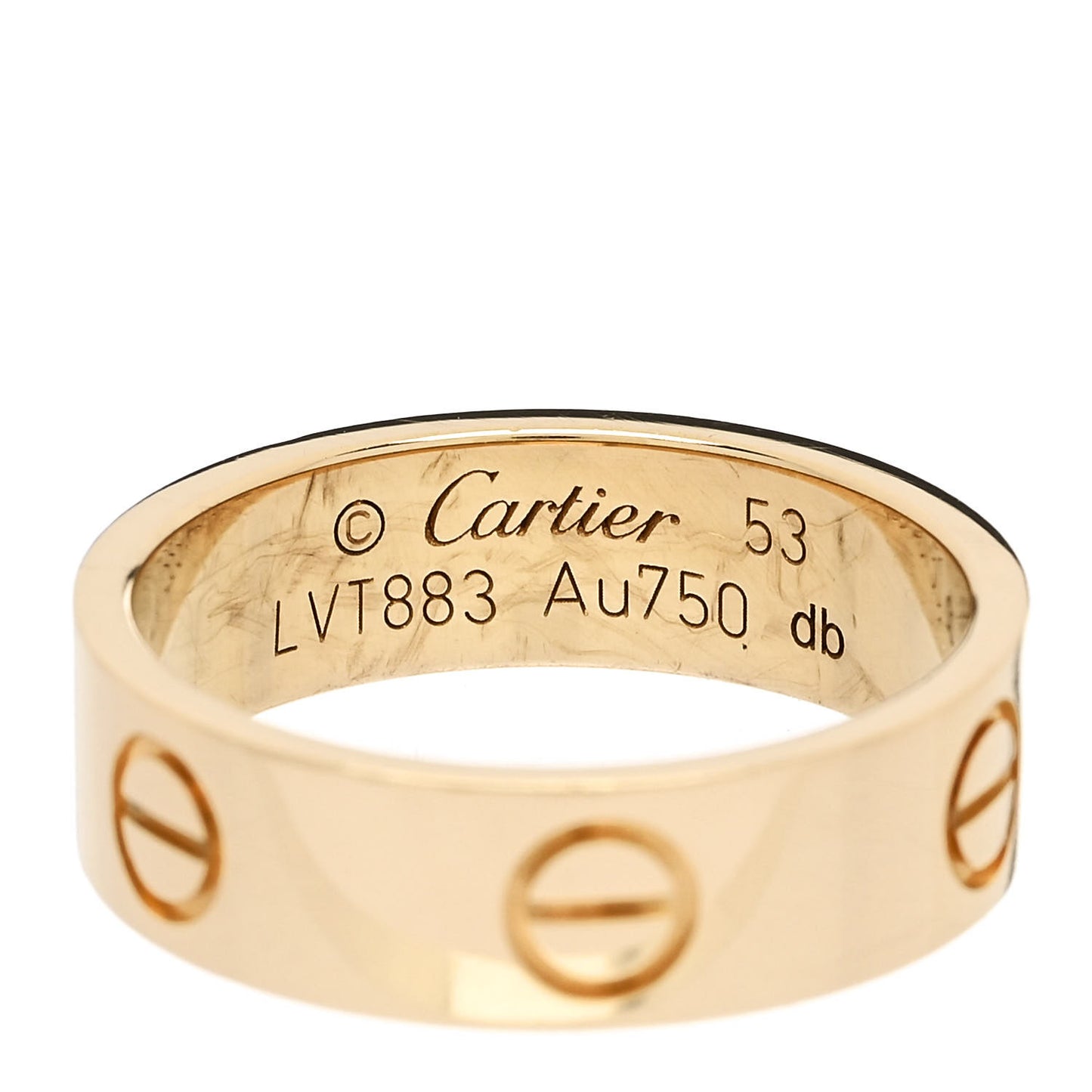 18K Yellow Gold 5.5mm LOVE Ring 53 6.5
