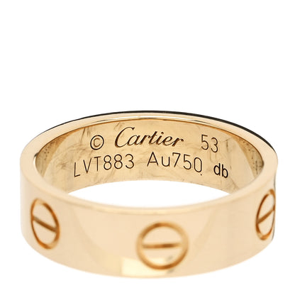 Cartier 18K Yellow Gold 5.5mm LOVE Ring 53 6.5 4 of 6