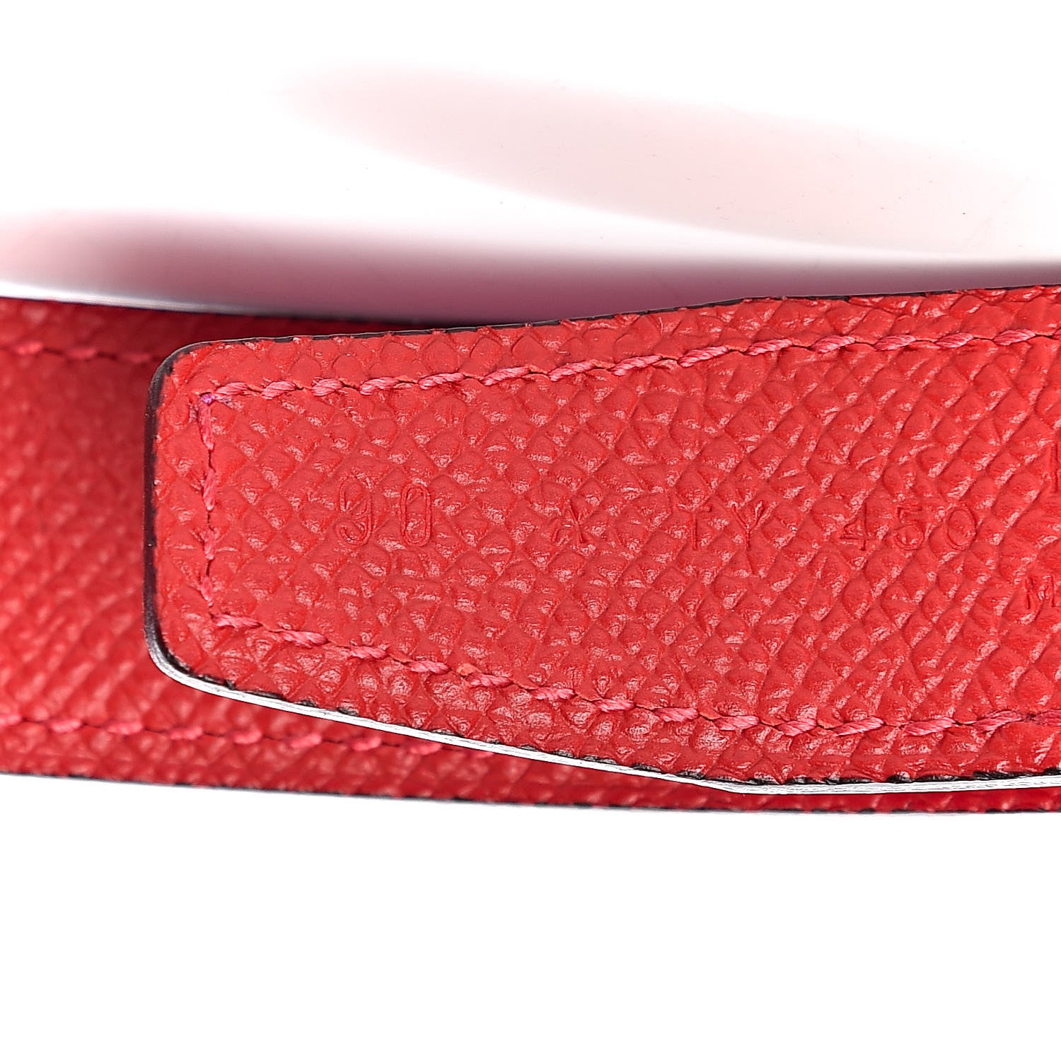 Hermes Swift Epsom 24mm Belt Strap 90 Magnolia Rouge Casaque 4 of 8