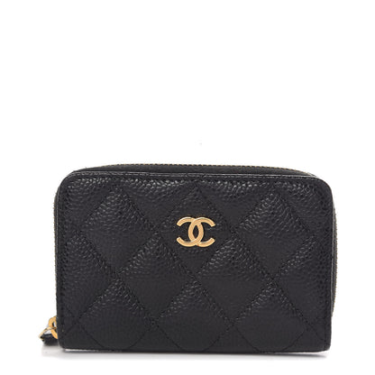 Chanel Caviar Quilted Zip Coin Purse Black 1 of 10