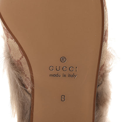 Gucci GG Monogram Fur Mens Princetown Slippers 8 Beige Ruggine Rust 6 of 8