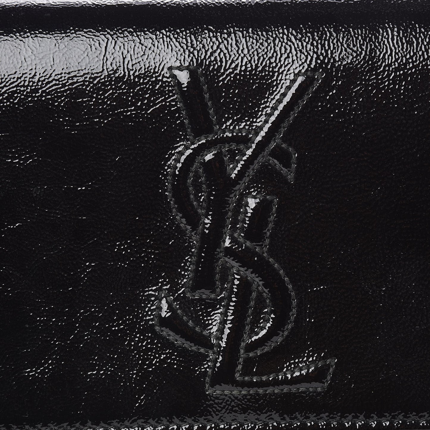 Textured Patent Monogram Large Belle De Jour Clutch Black