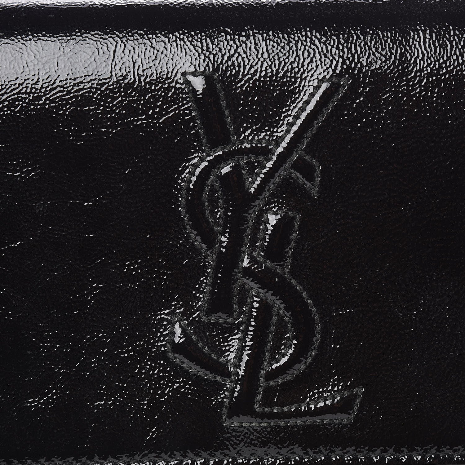 Saint Laurent Textured Patent Monogram Large Belle De Jour Clutch Black 7 of 9