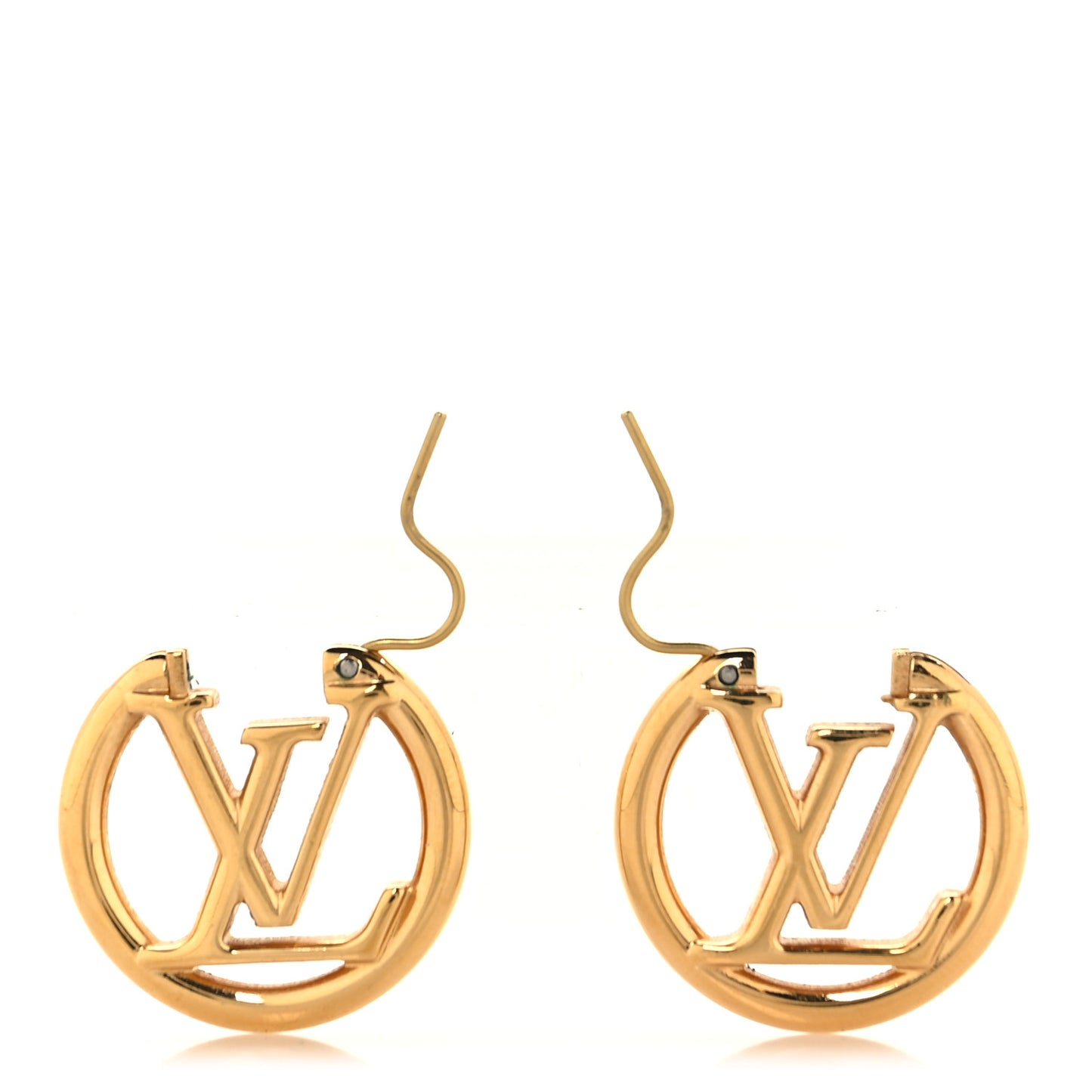 Metal Small Louise Hoop Earrings Gold