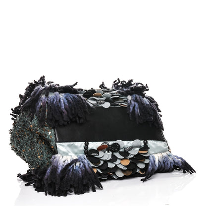 Fendi Wool Sequin Calfskin Ricami Embroidered Pillow Grande Voodoo Tote 4 of 10