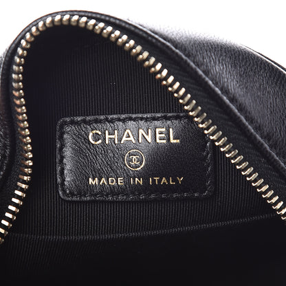 Chanel Calfskin Quilted Egyptian Amulet Round Clutch With Chain Black 7 of 8