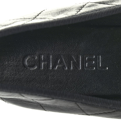 Chanel Lambskin Quilted Cambon Ballerina Flats 38 Black 7 of 8