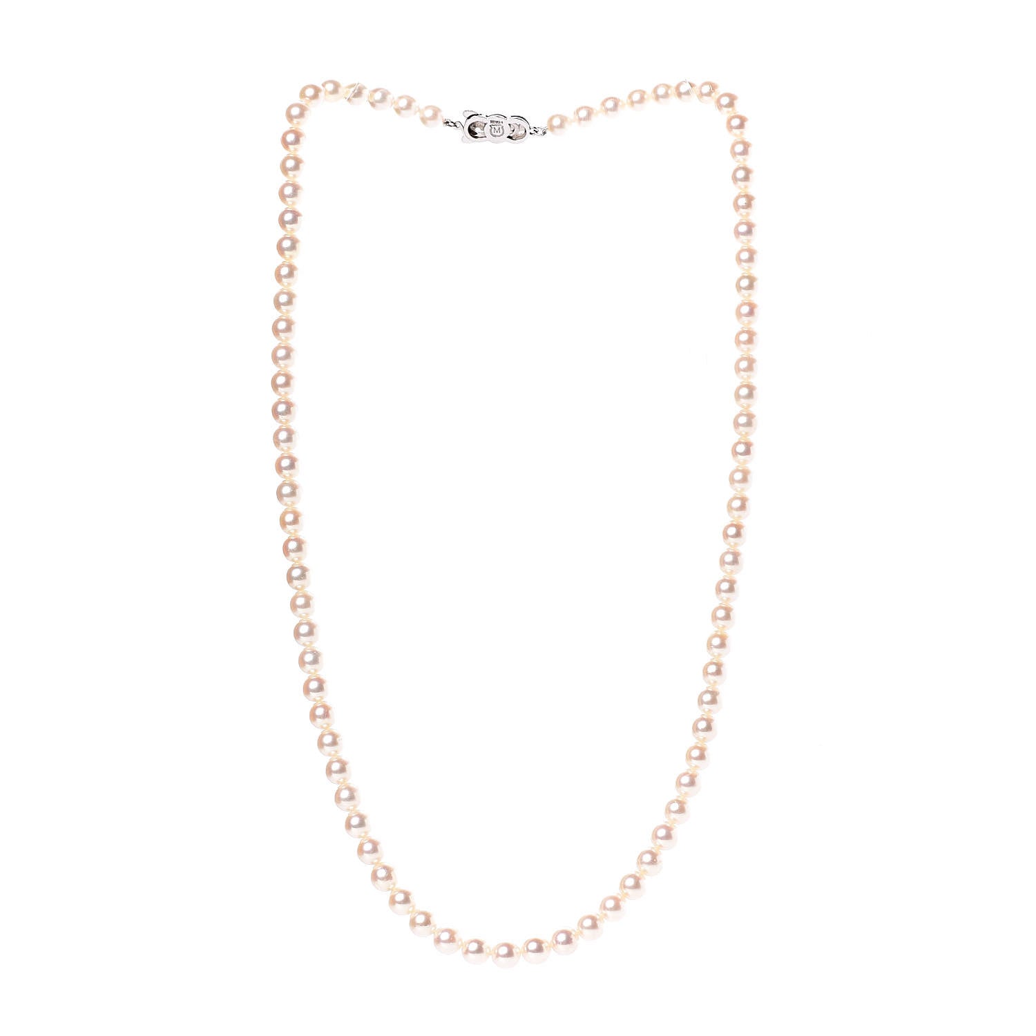 Mikimoto 14K White Gold Akoya Pearl 6-6.5mm Strand Necklace 22" 3 of 9