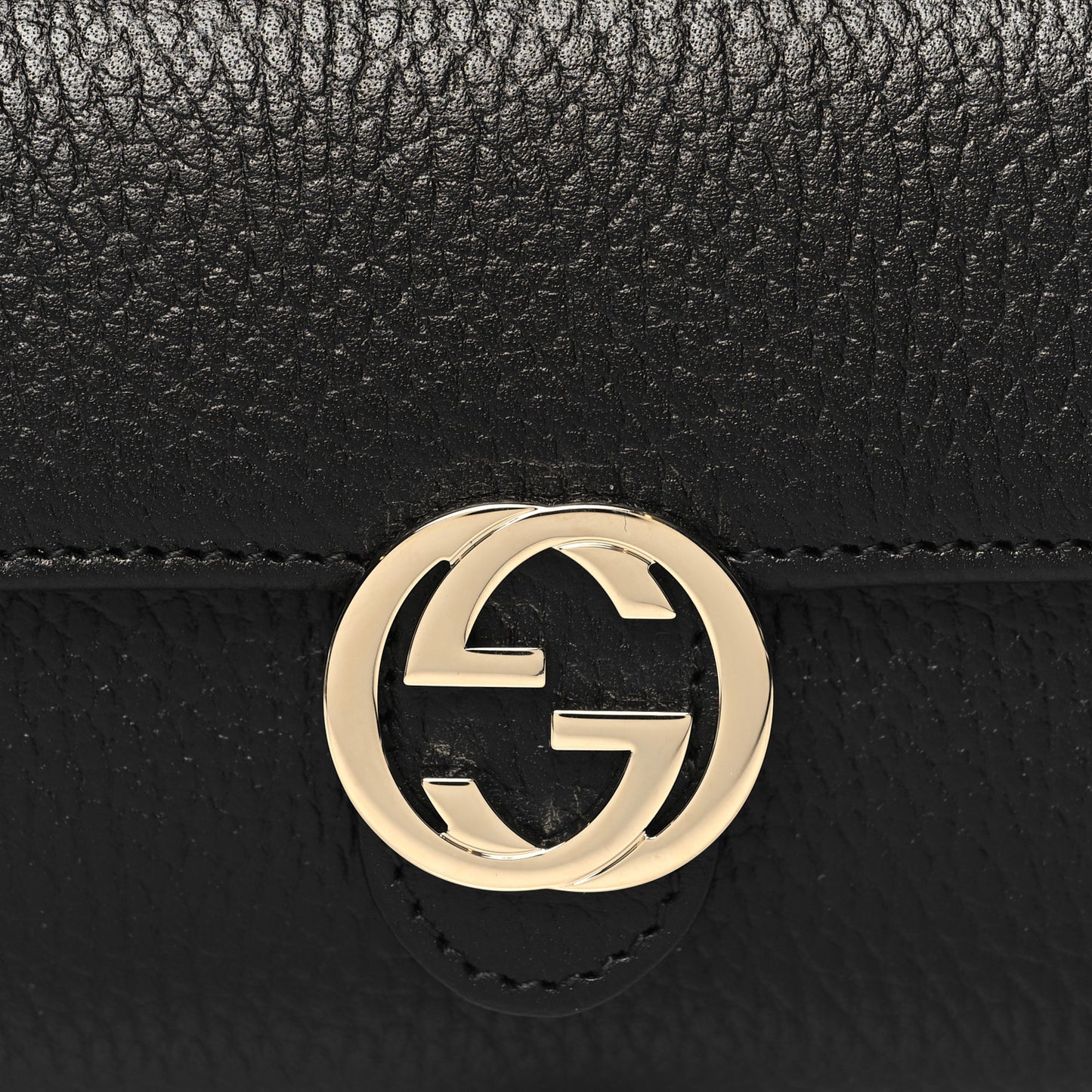 Dollar Calfskin Interlocking G Continental Wallet Black