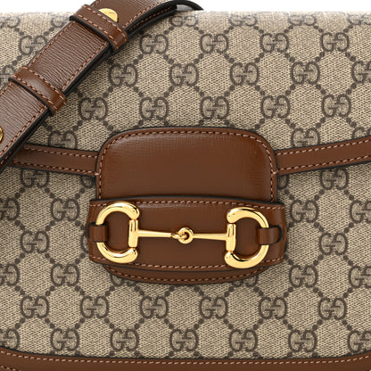 Gucci GG Supreme Monogram Horsebit 1955 Shoulder Bag Beige Brown Sugar 8 of 10