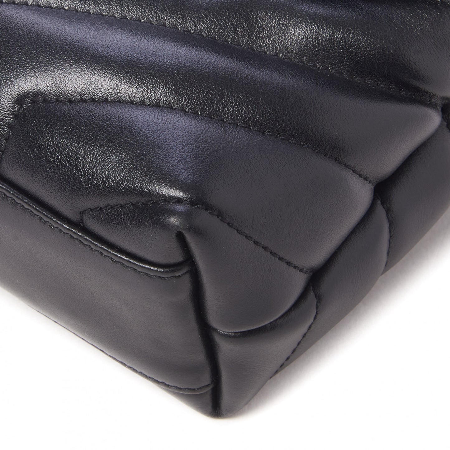 Calfskin Y Quilted Monogram Toy Loulou Crossbody Bag Black