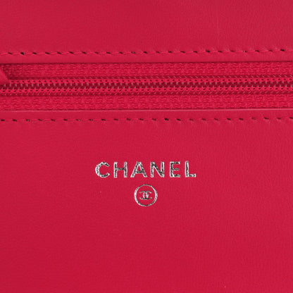 Chanel Lambskin Quilted Boy Wallet On Chain WOC Dark Pink 6 of 8