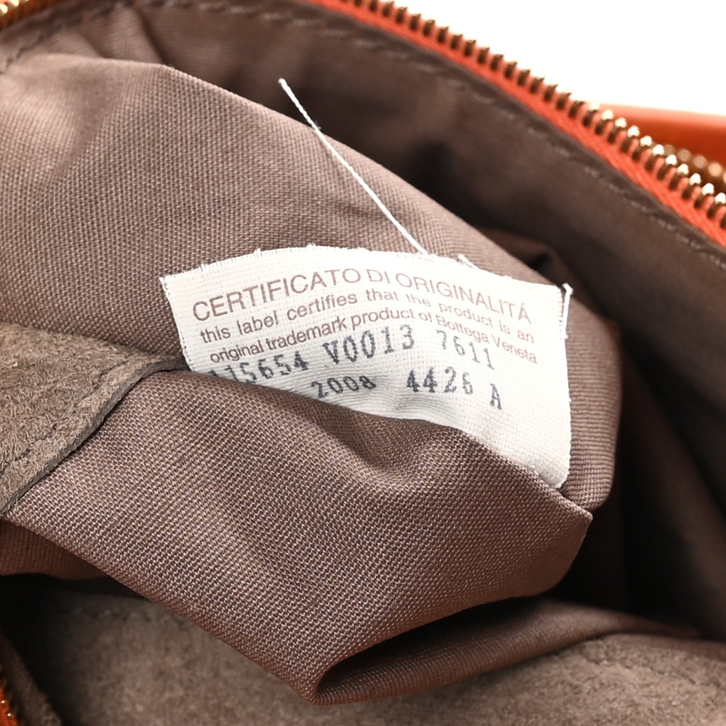Nappa Intrecciato Large Veneta Hobo Orange