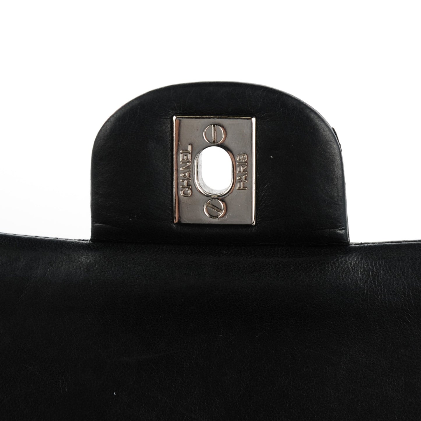 Lambskin Quilted Medium Double Flap Black