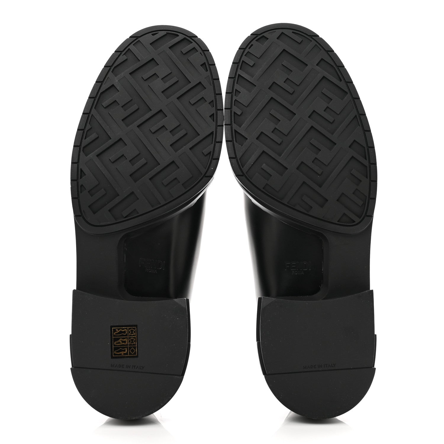 Fendi Vitello Abrasivato Mens Frame Loafers 8 Black 5 of 10