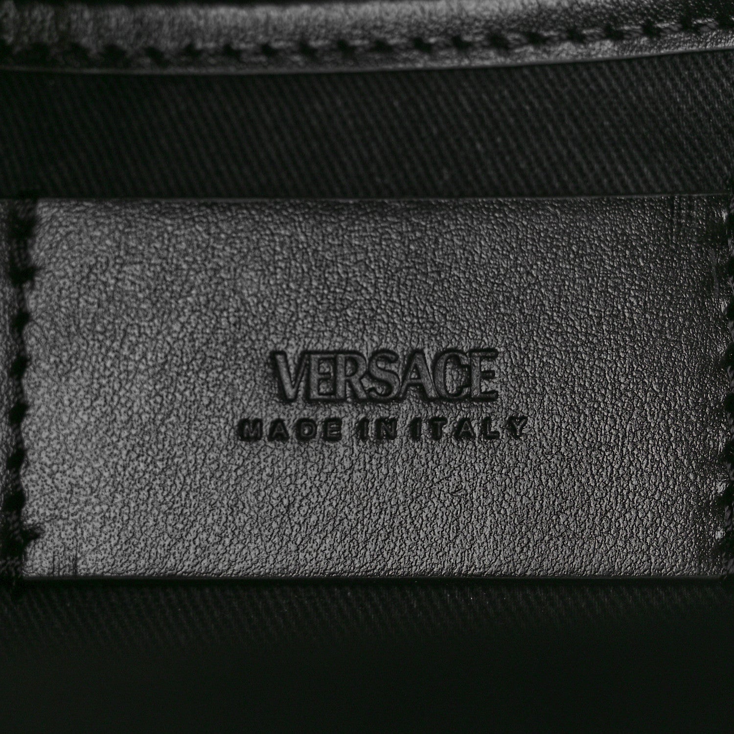 Versace Coated Canvas Calfskin La Greca Signature Backpack Black Grey 6 of 9