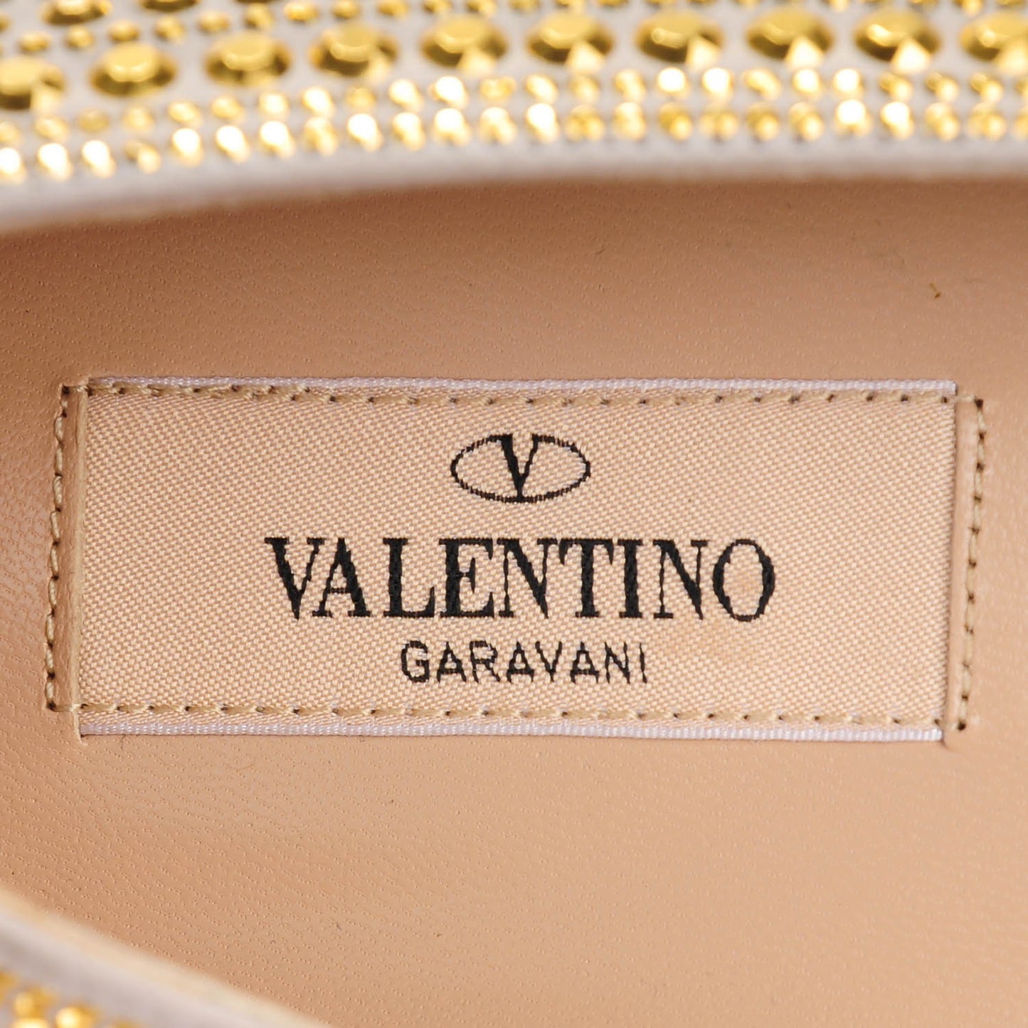 Studded Belgian Loafer Flats 38.5 Gold