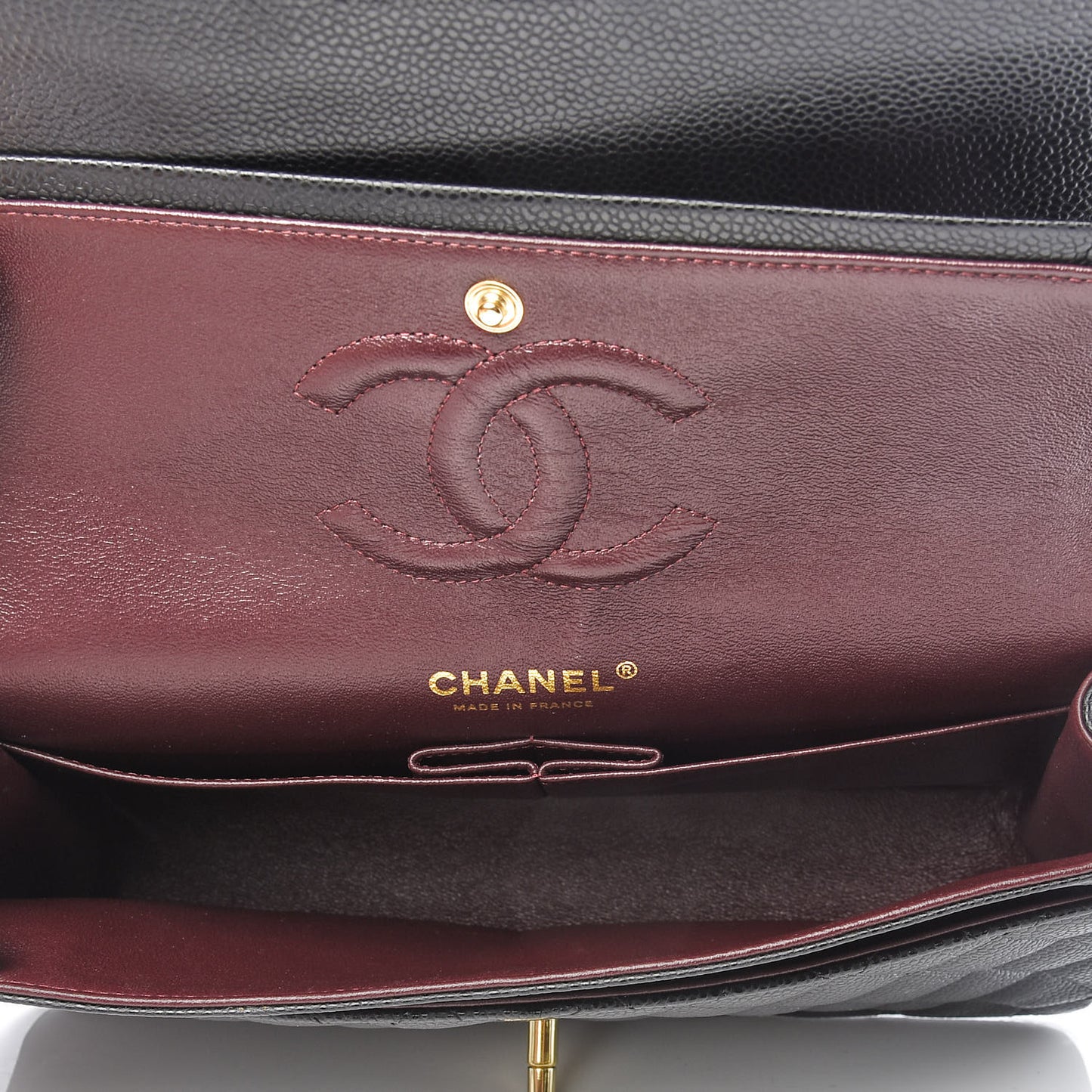 Caviar Quilted Medium Double Flap Black