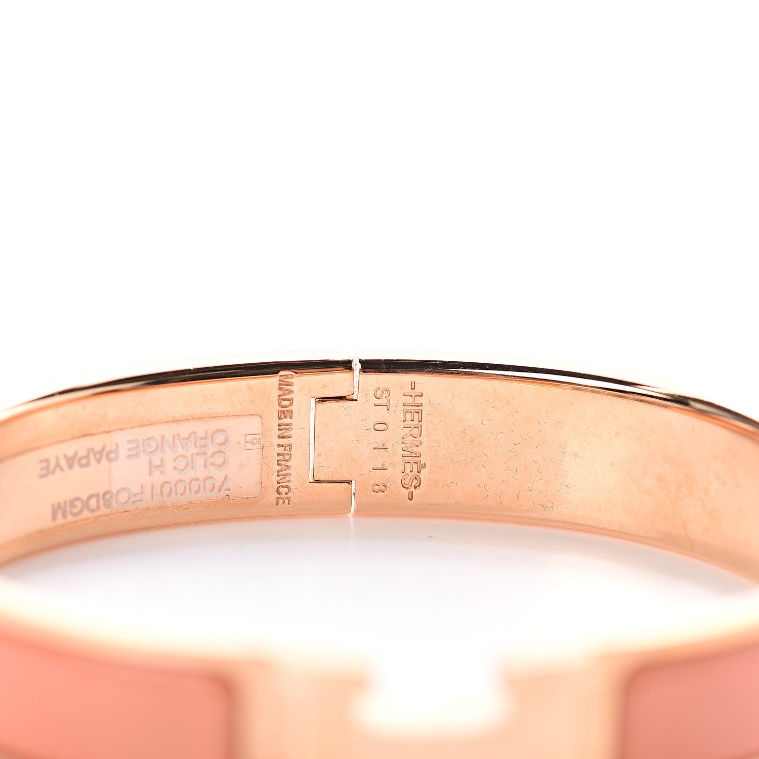 Hermes Enamel Narrow Clic Clac H Bracelet GM Orange Papaye 3 of 3