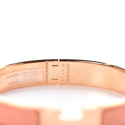 Hermes Enamel Narrow Clic Clac H Bracelet GM Orange Papaye 3 of 3