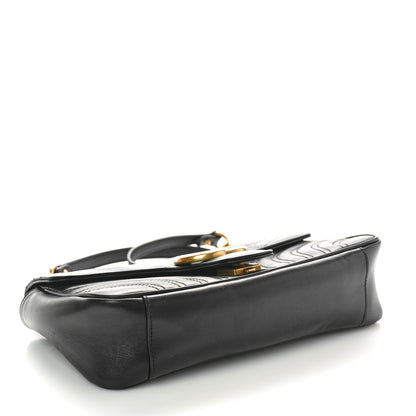 Gucci Calfskin Matelasse Small GG Marmont Shoulder Bag Black 4 of 11