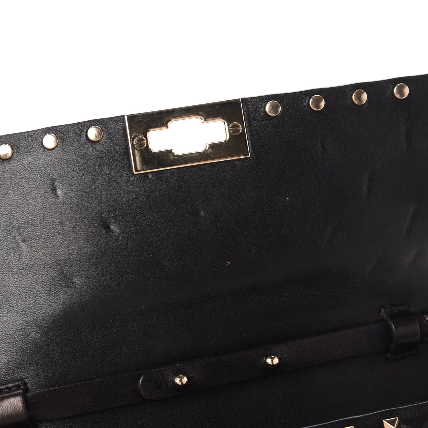 Valentino Garavani Lambskin Rockstud Spike Wallet on Chain Black 10 of 10